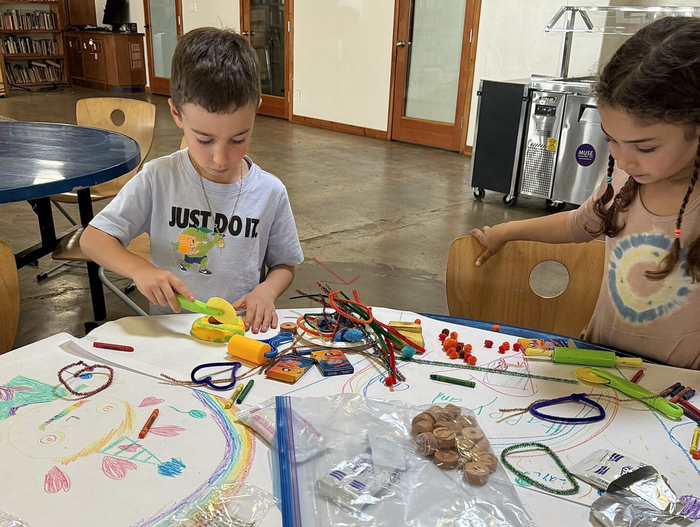 Children at art and mindfulness workshop